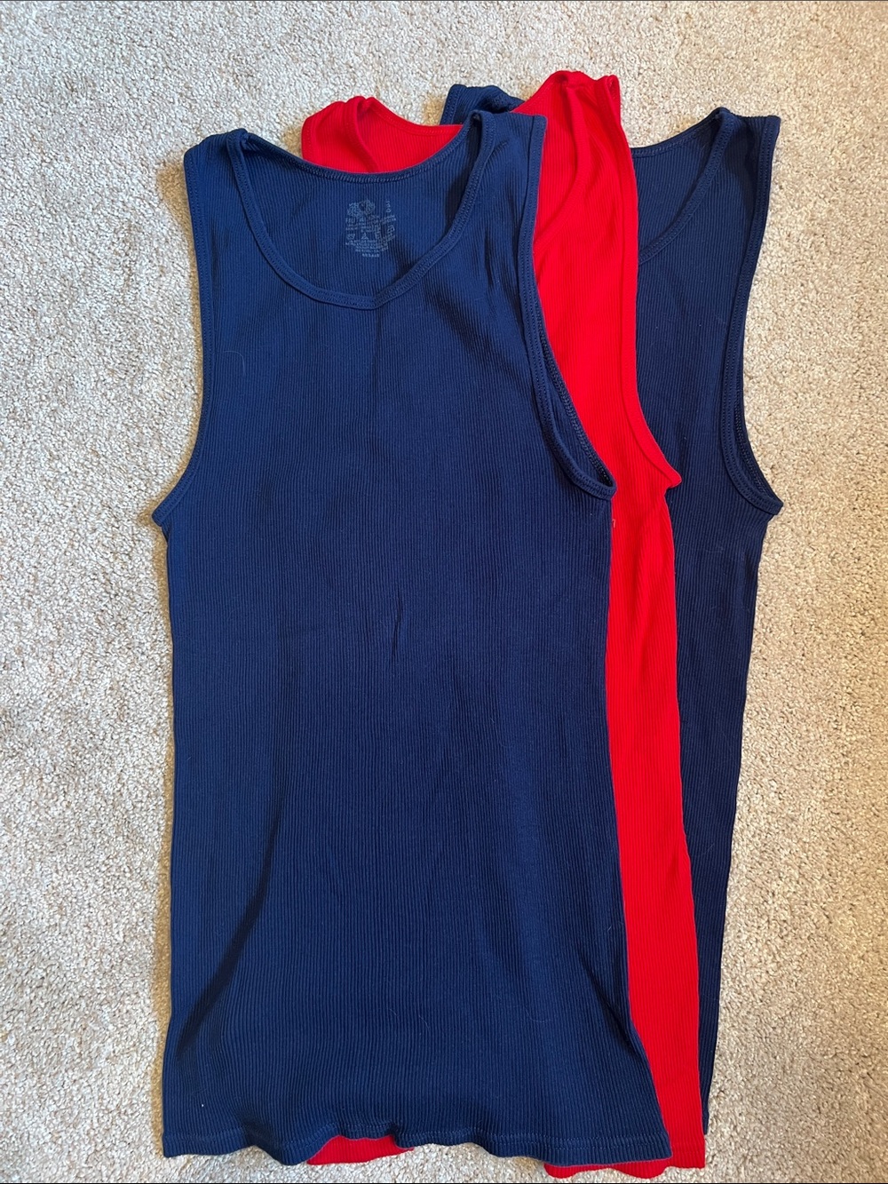 Fruit of the Loom Men’s Tank Top 3-Pack in Navy and Red